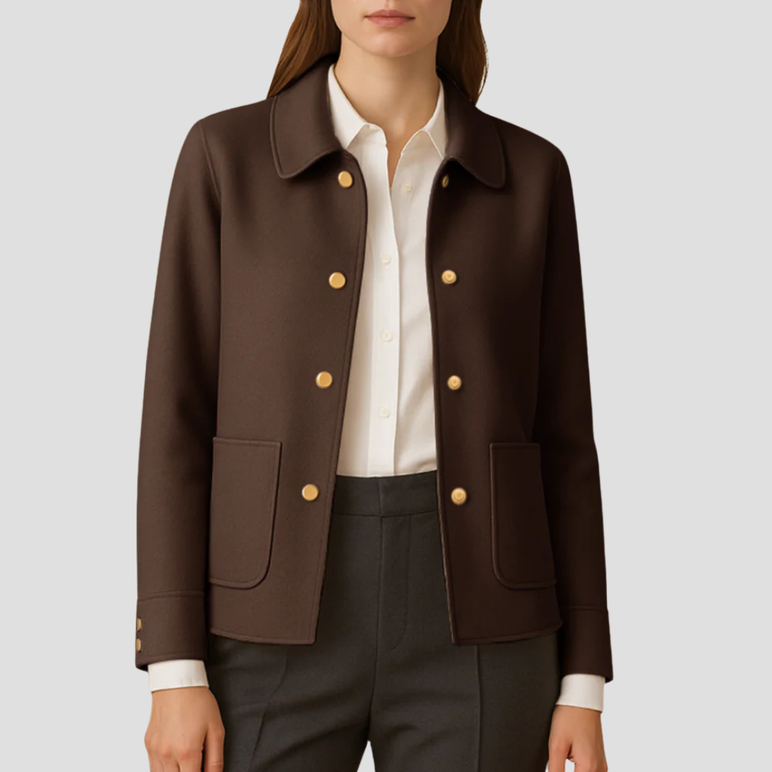 Women’s Gold-Button Cropped Blazer Jacket