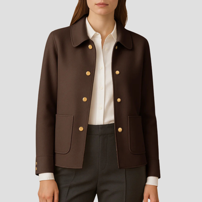 Women’s Gold-Button Cropped Blazer Jacket