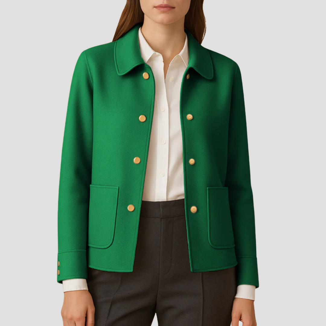Women’s Gold-Button Cropped Blazer Jacket
