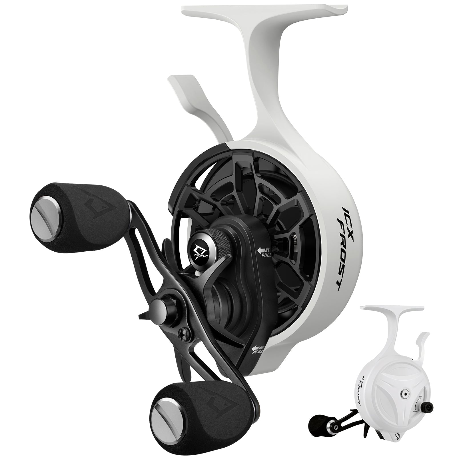 Cold Water Carbon Ice Fishing Reel, Large Spool - BritishElegance