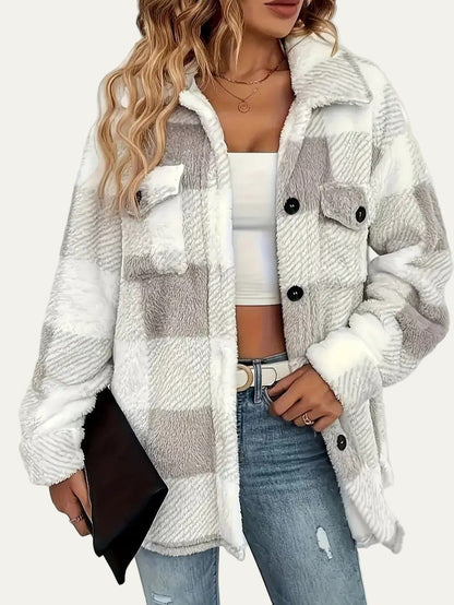 Women’s Plaid Teddy Shacket