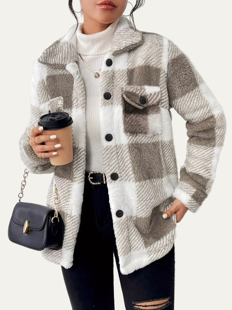 Women’s Plaid Teddy Shacket