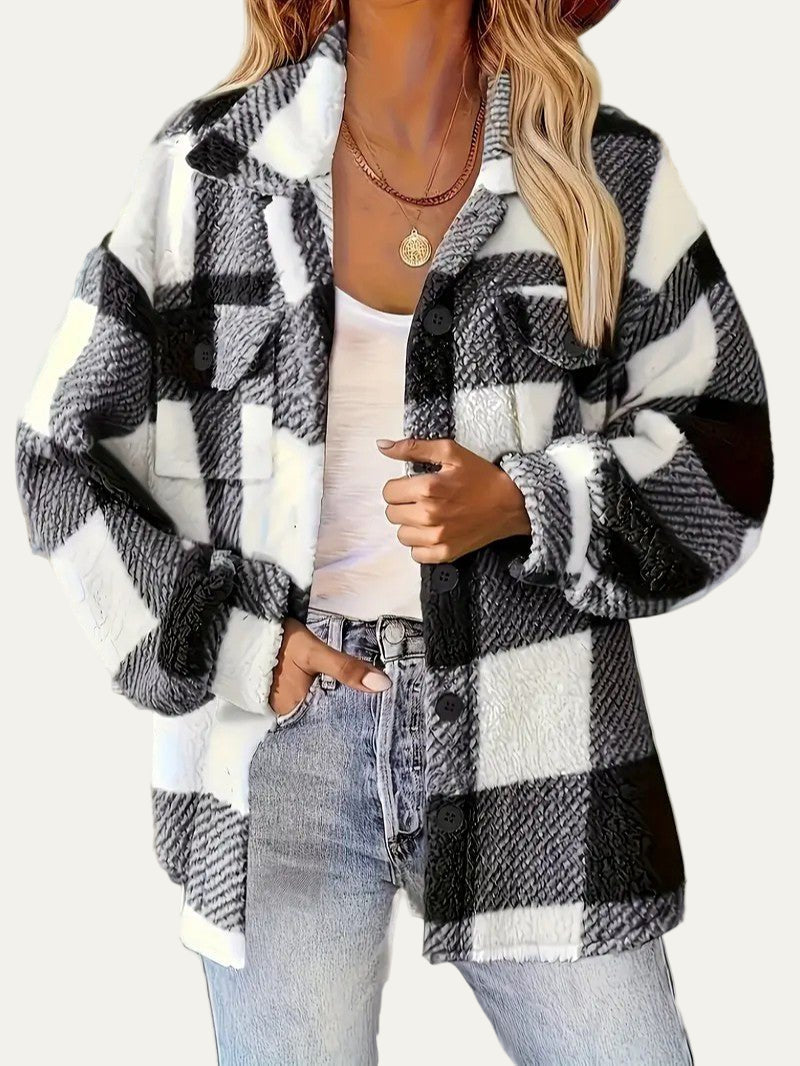 Women’s Plaid Teddy Shacket