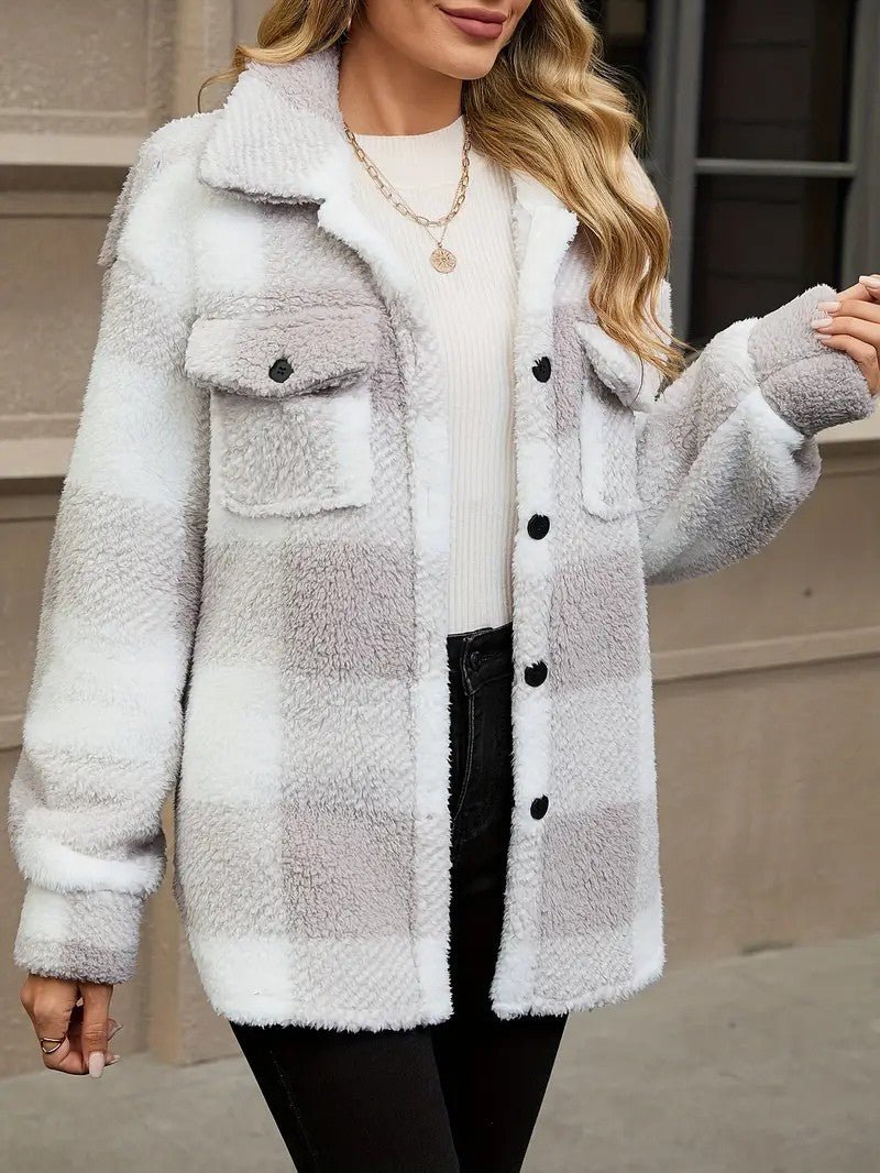 Women’s Plaid Teddy Shacket