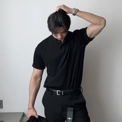 Polo Shirt– Classic Collar Three Button Placket Keeps Shape