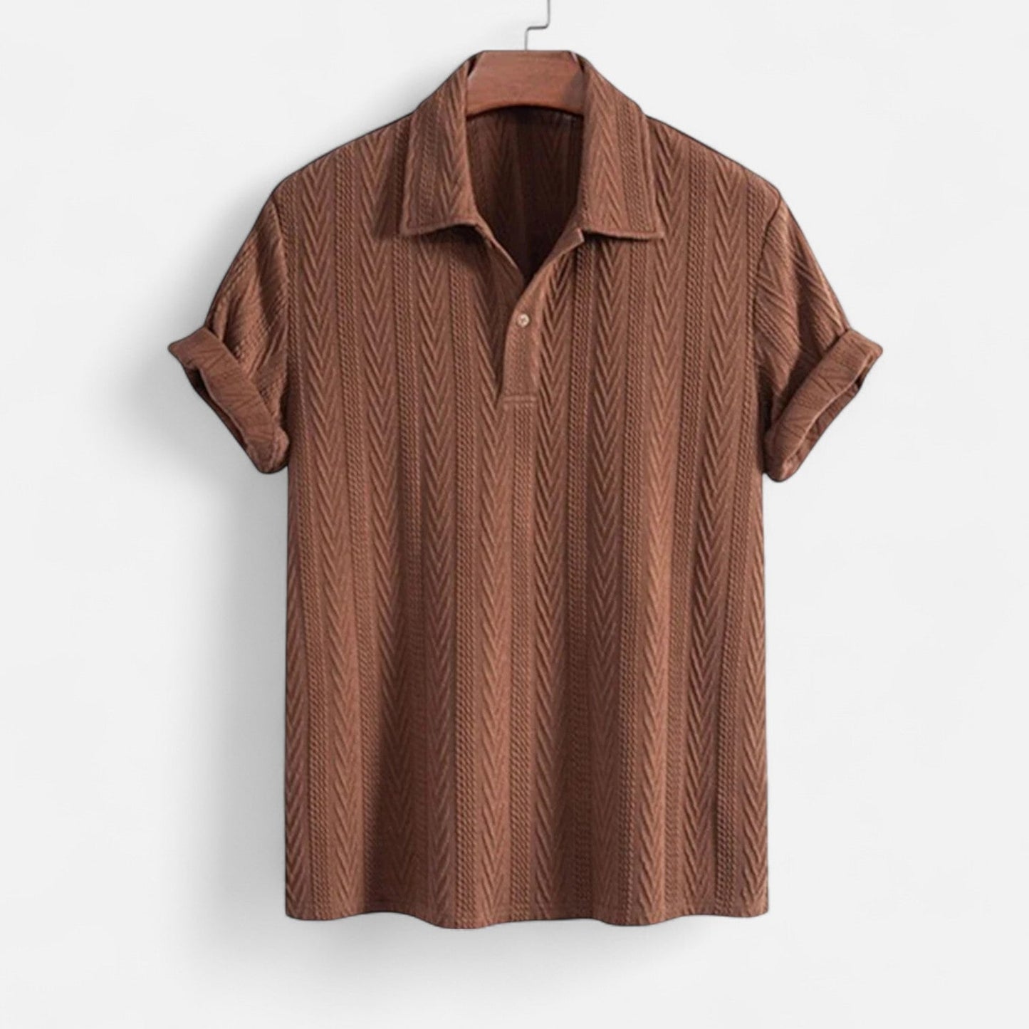 Polo Shirt – Jacquard Knit Collar & Half Button Airflow