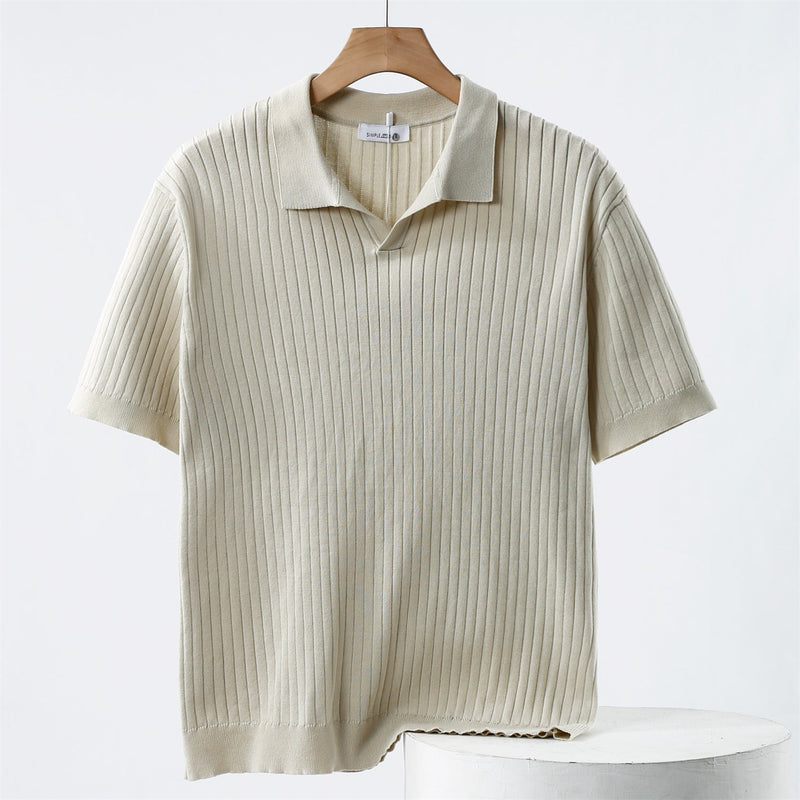 Polo Shirt - Knit Blend Fine Rib & Breathable Stretch