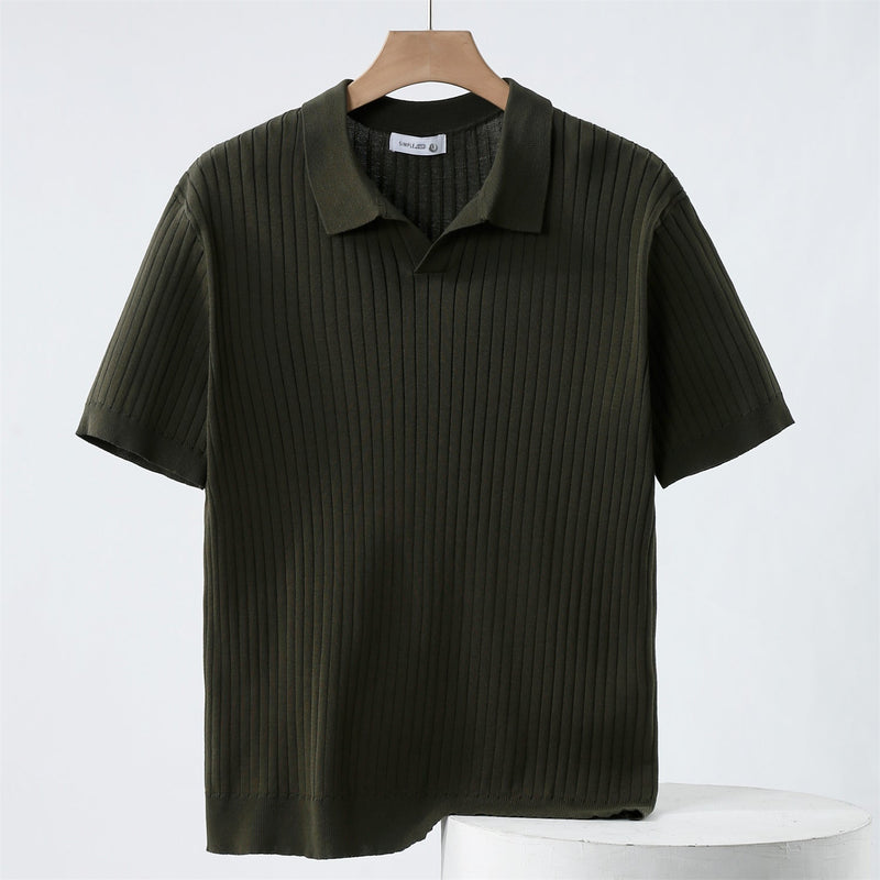 Polo Shirt - Knit Blend Fine Rib & Breathable Stretch