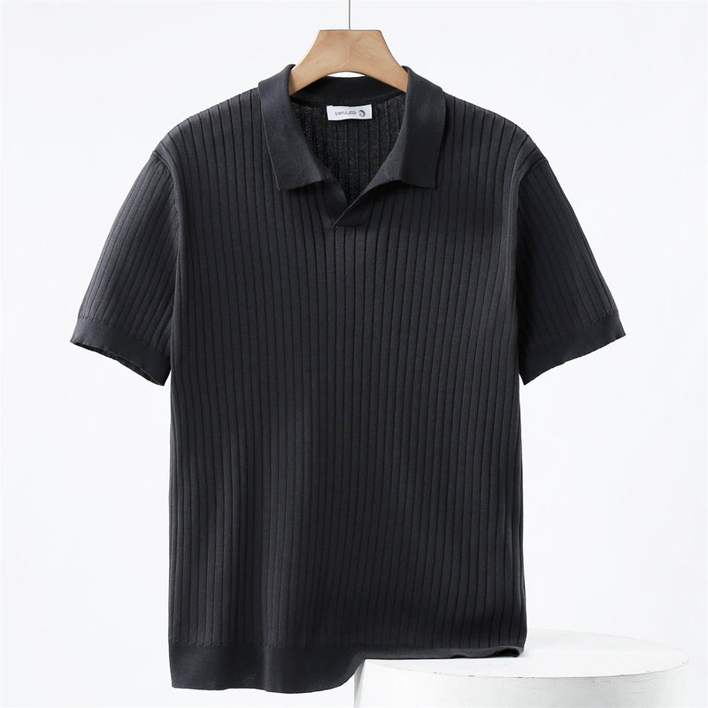 Polo Shirt - Knit Blend Fine Rib & Breathable Stretch