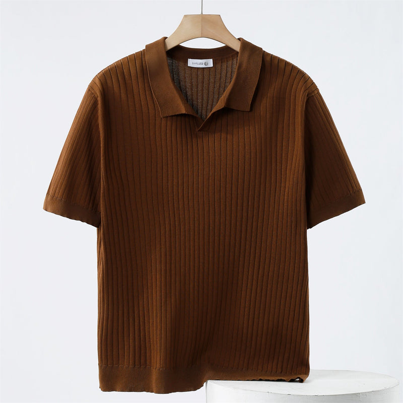 Polo Shirt - Knit Blend Fine Rib & Breathable Stretch