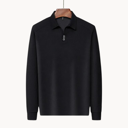 Polo Shirt - Long Sleeve & Point Collar Breathable Blend