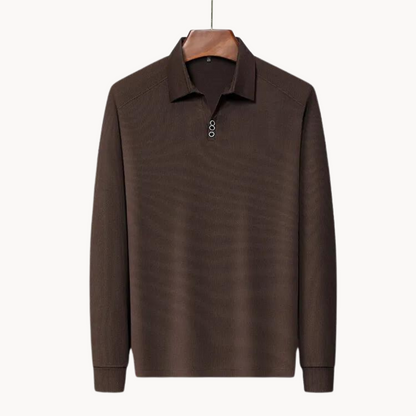 Polo Shirt - Long Sleeve & Point Collar Breathable Blend