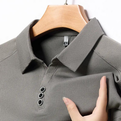 Polo Shirt - Long Sleeve & Point Collar Breathable Blend