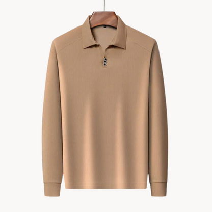 Polo Shirt - Long Sleeve & Point Collar Breathable Blend