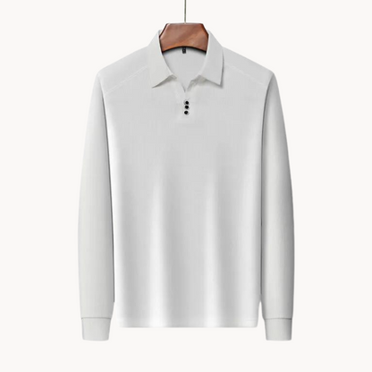 Polo Shirt - Long Sleeve & Point Collar Breathable Blend