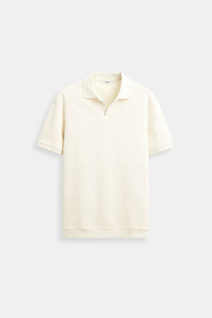 Polo Shirt – Ribbed Collar And Hem And Structured Neat Shape