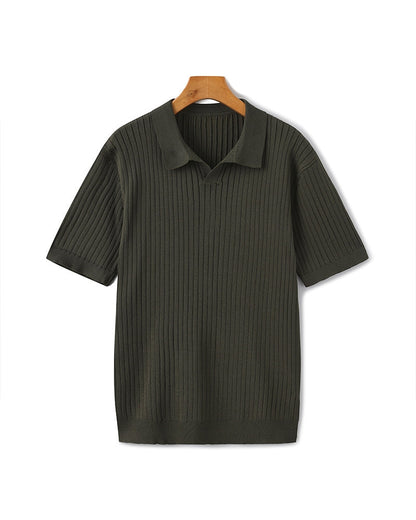 Polo Shirt - Ribbed Texture And Shape Retention Fit