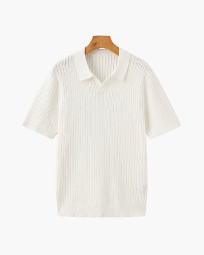 Polo Shirt - Ribbed Texture And Shape Retention Fit