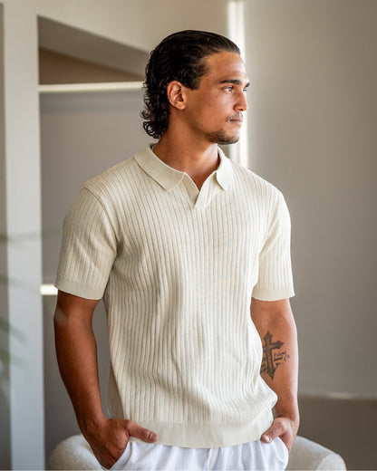 Polo Shirt - Ribbed Texture And Shape Retention Fit