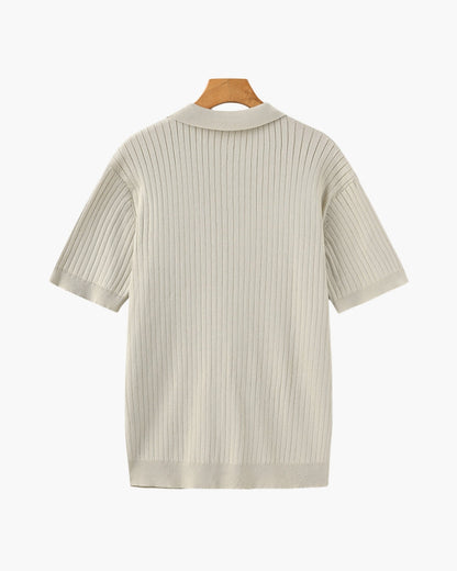 Polo Shirt - Ribbed Texture And Shape Retention Fit