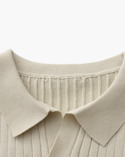 Polo Shirt - Ribbed Texture And Shape Retention Fit