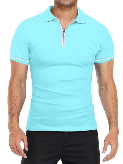 Polo Shirt – Soft Blend Slim Shape & Breathable Zipper Neck