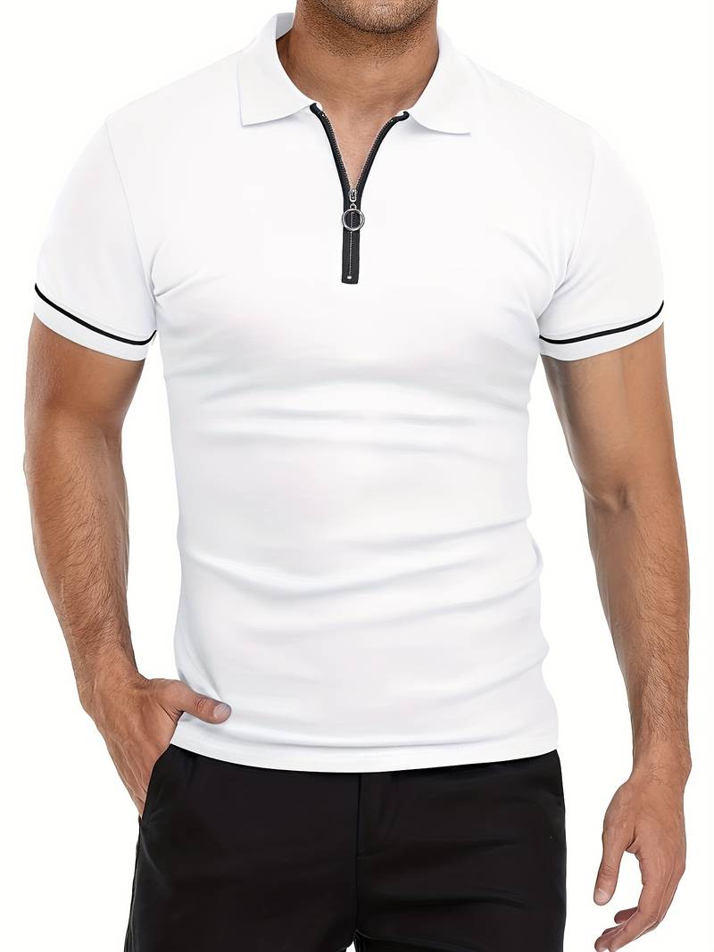 Polo Shirt – Soft Blend Slim Shape & Breathable Zipper Neck