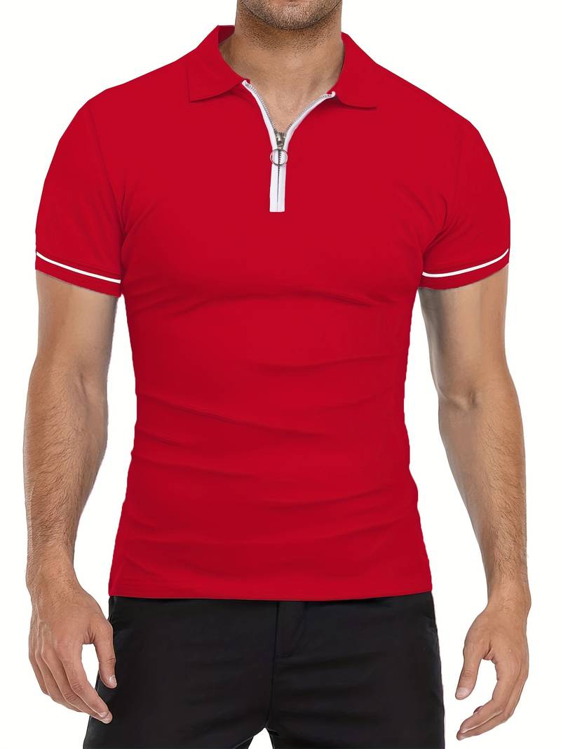 Polo Shirt – Soft Blend Slim Shape & Breathable Zipper Neck