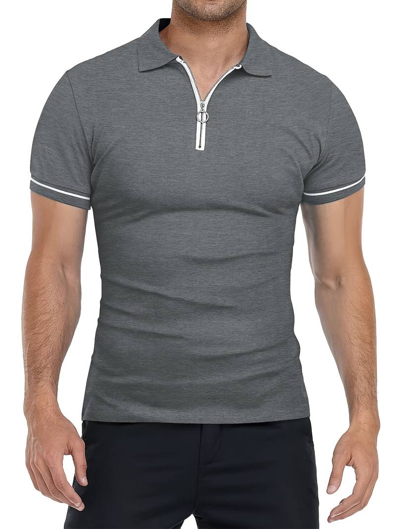 Polo Shirt – Soft Blend Slim Shape & Breathable Zipper Neck