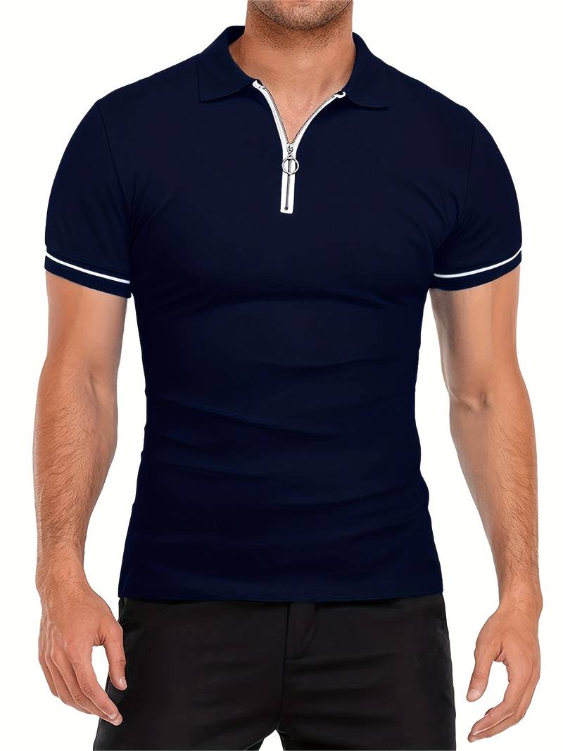 Polo Shirt – Soft Blend Slim Shape & Breathable Zipper Neck