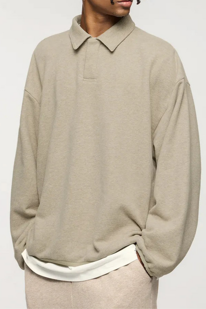 Polo Sweater - Soft Blend Knit Collar & Warm Layering