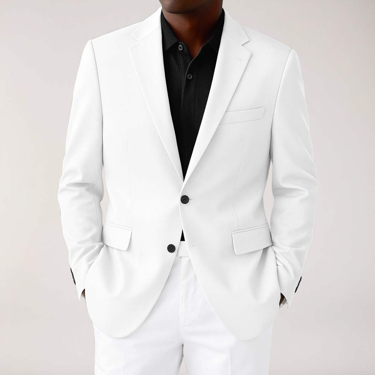 Polyester Blend Blazer - Structured Shape & Secure Pockets