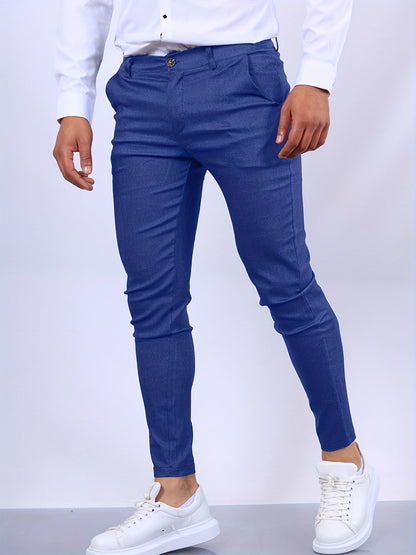 Polyester Blend Dress Pants - Slim Cut & Flexible Shape