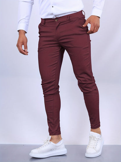 Polyester Blend Dress Pants - Slim Cut & Flexible Shape