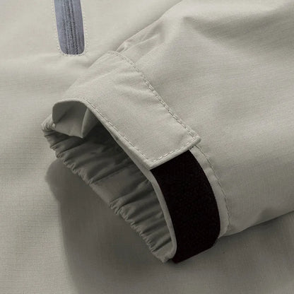Polyester Blend Jacket - Attached Hood And Adjustable Hem