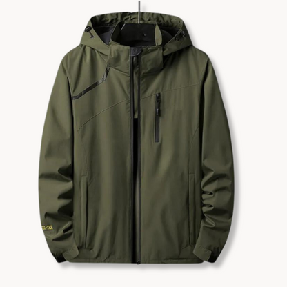 Polyester Blend Jacket - Attached Hood And Adjustable Hem
