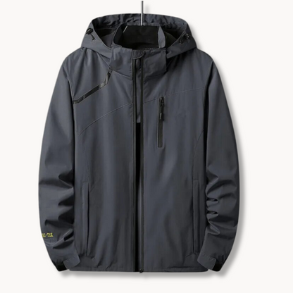 Polyester Blend Jacket - Attached Hood And Adjustable Hem