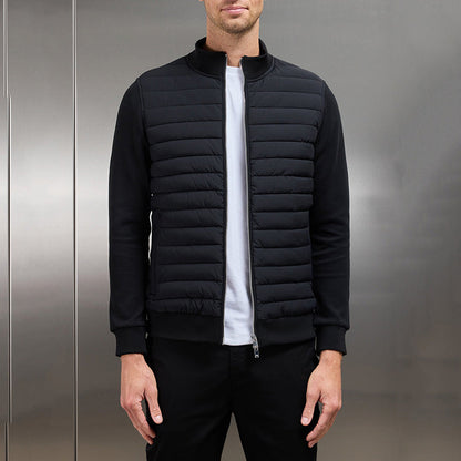 Polyester Blend Jacket - Quilted Panels & Wind Guard