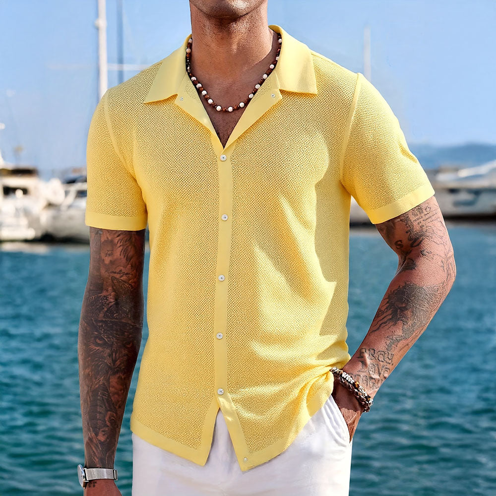 Polyester Blend Knit Shirt – Mesh Body & Cool Breathability