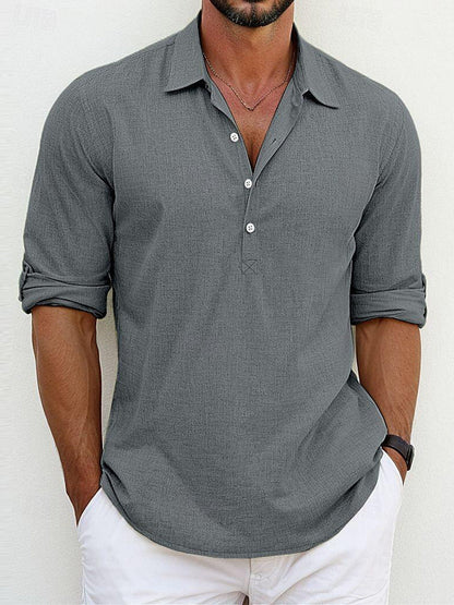 Polyester Blend Polo Shirt – Classic Collar & Loose Fit