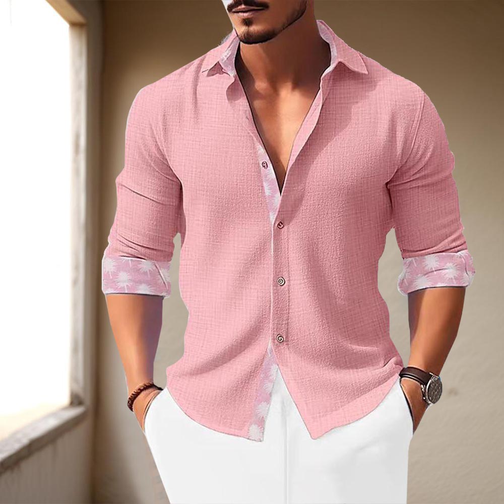 Polyester Blend Shirt – Classic Collar & Adjustable Cuff