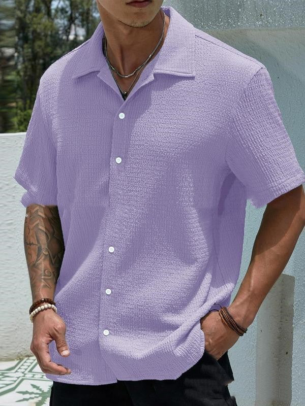Polyester Blend Short-Sleeve Shirt - Modern Fit & Easy Move