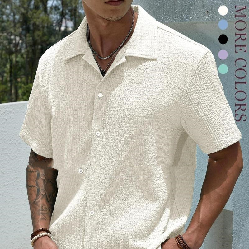 Polyester Blend Short-Sleeve Shirt - Modern Fit & Easy Move