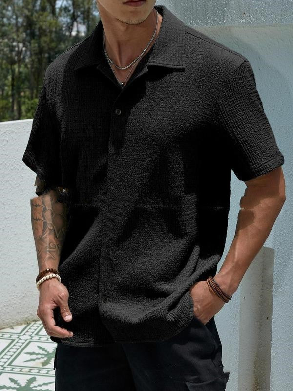 Polyester Blend Short-Sleeve Shirt - Modern Fit & Easy Move