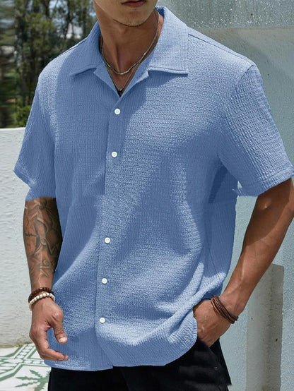 Polyester Blend Short-Sleeve Shirt - Modern Fit & Easy Move