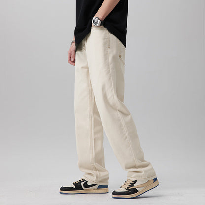 Polyester Blend Trousers – Straight Leg & Easy Movement