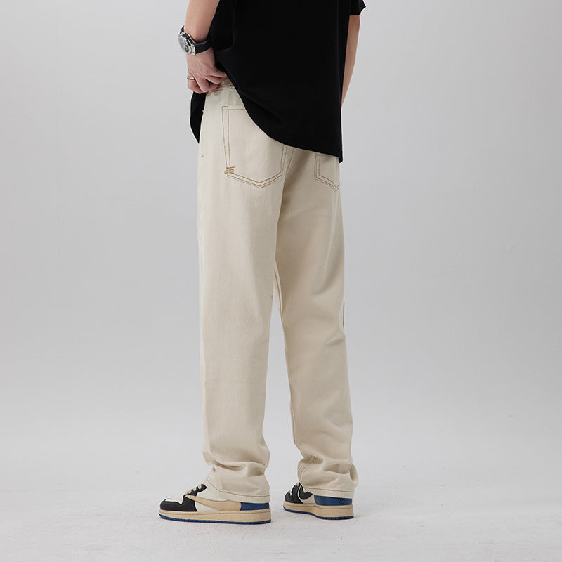 Polyester Blend Trousers – Straight Leg & Easy Movement