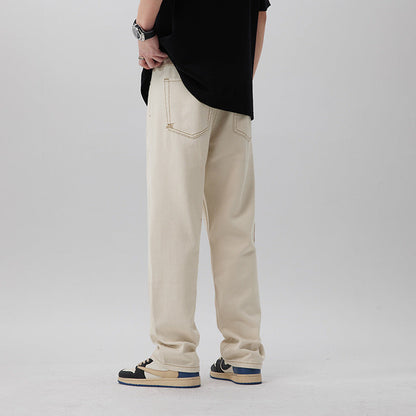 Polyester Blend Trousers – Straight Leg & Easy Movement