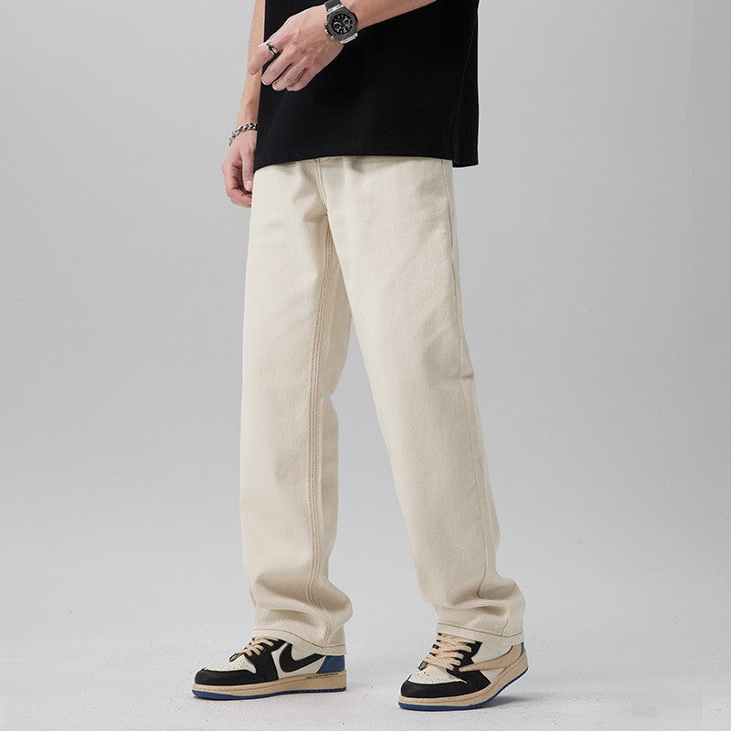 Polyester Blend Trousers – Straight Leg & Easy Movement