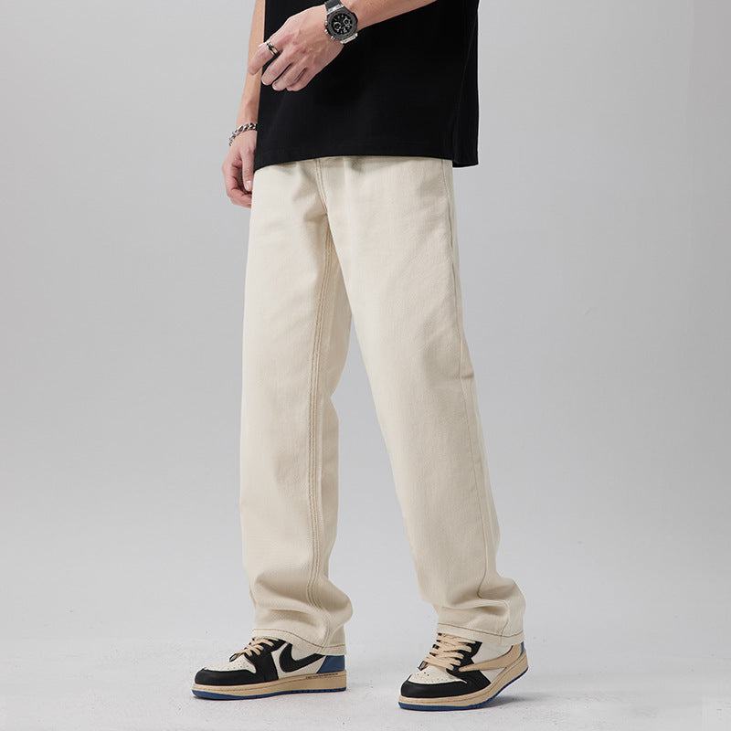 Polyester Blend Trousers – Straight Leg & Easy Movement
